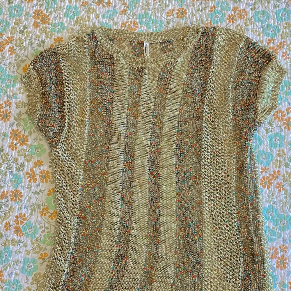 Gold mesh blouse